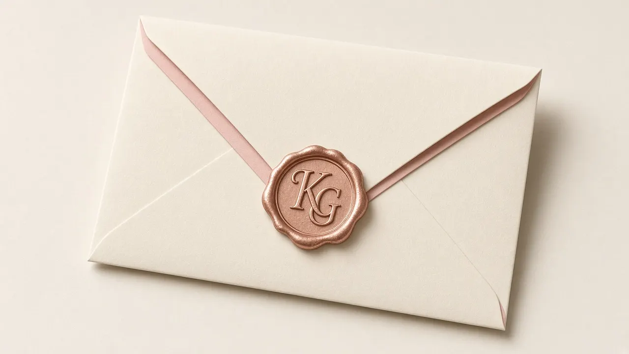 KG wax-seal envelope for Katia Gonzalez